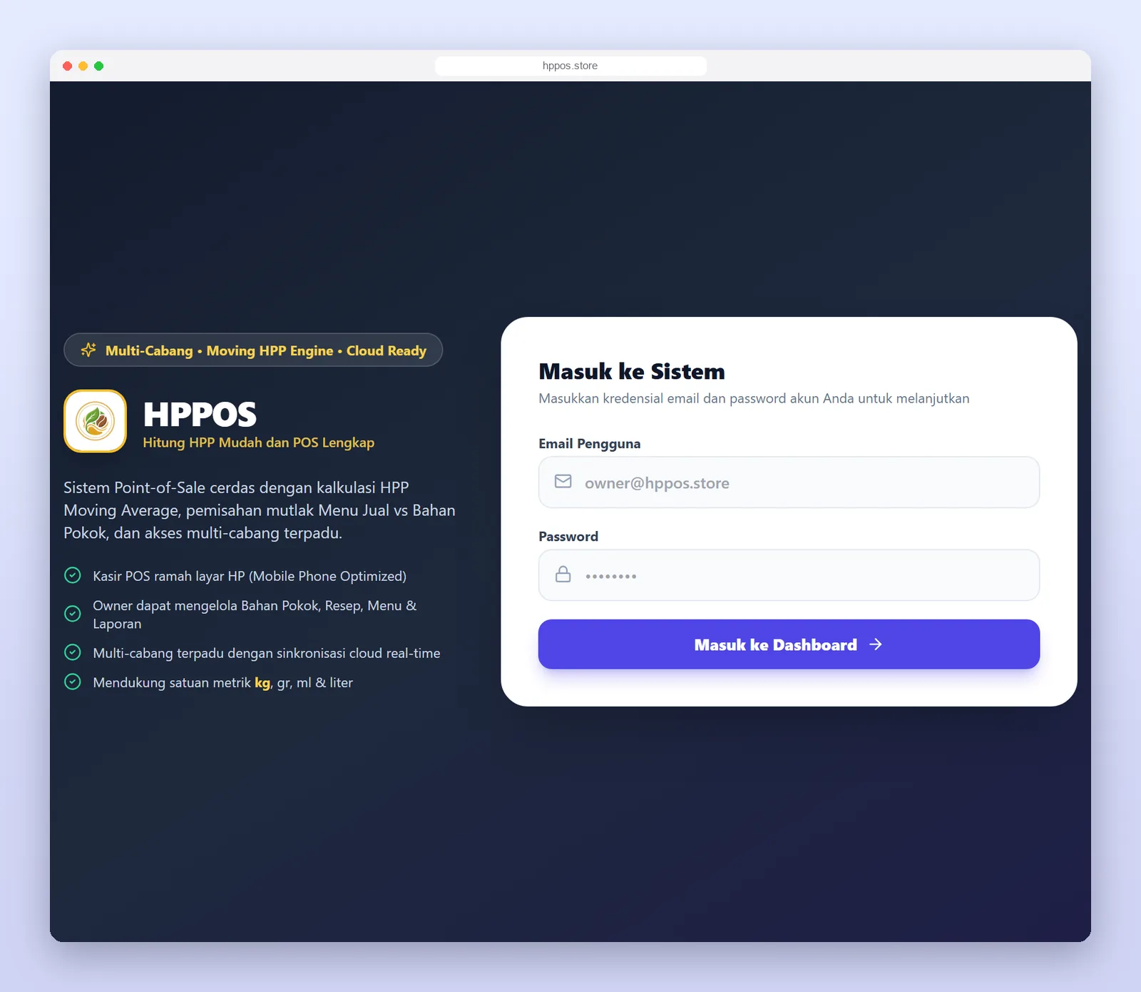 HPPOS — Point of Sale & Cost Engine